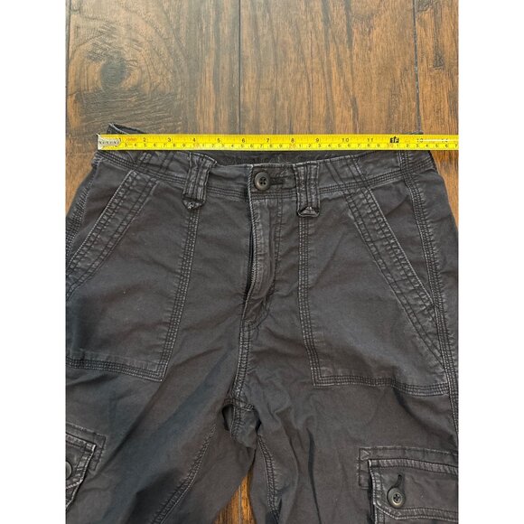American Eagle Cargo Pants Size 0 Black Adjustable Drawstring Hem - Picture 5 of 7